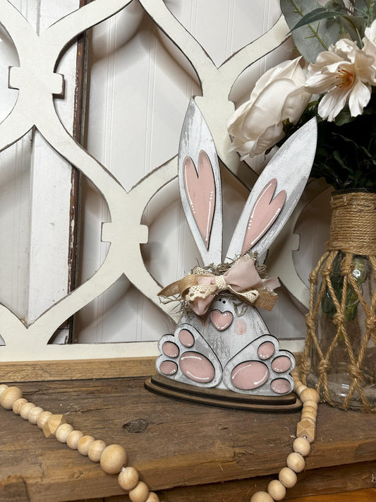 Charming Easter Bunny Tabletop Decor - Cute Primitive Spring Mantle Decoration