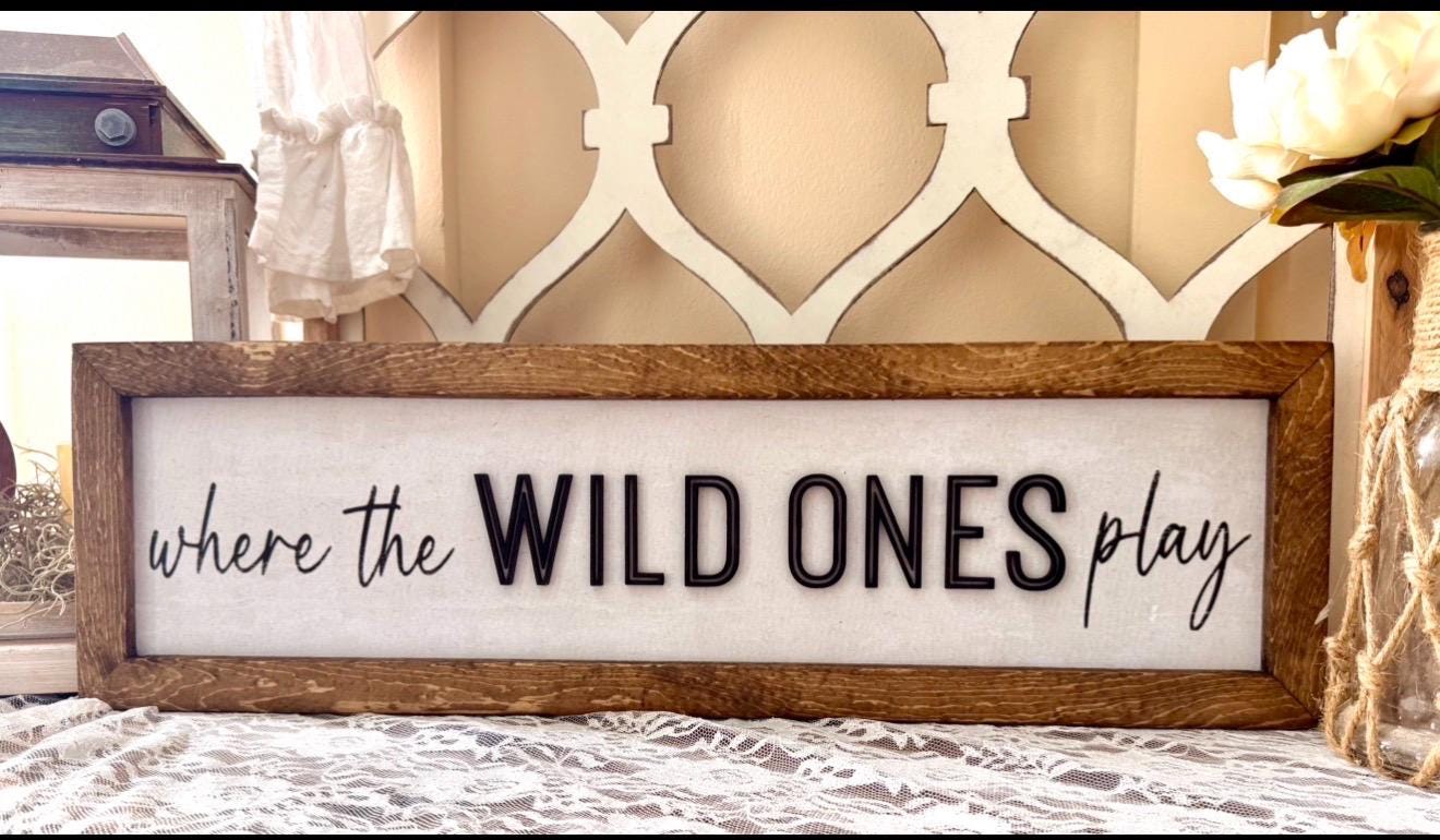 where the wild ones play nursery sign for playroom daycare nursery decor wall art for new baby