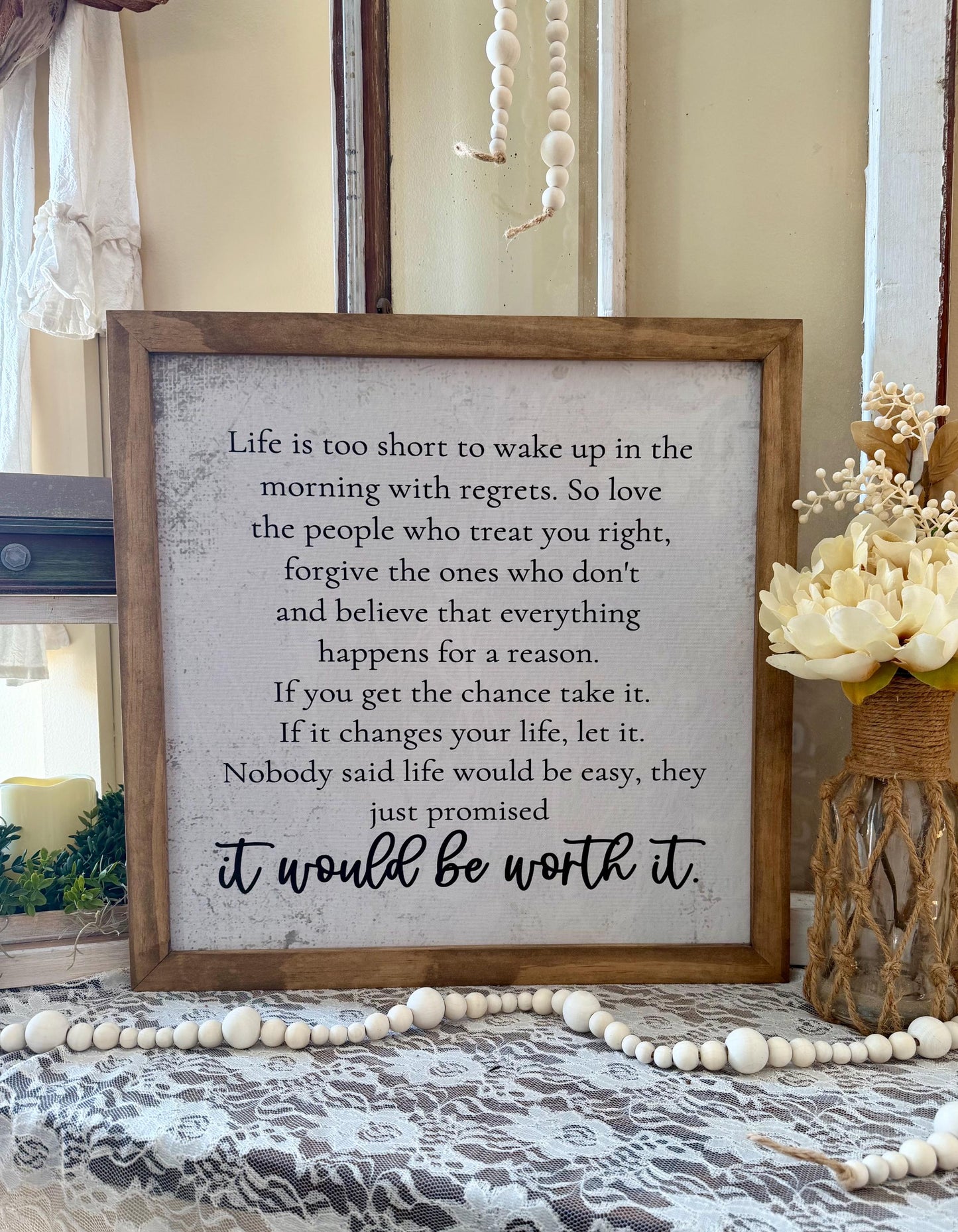 Dr. Suess quote it would be worth it inspirational wood framed canvas sign