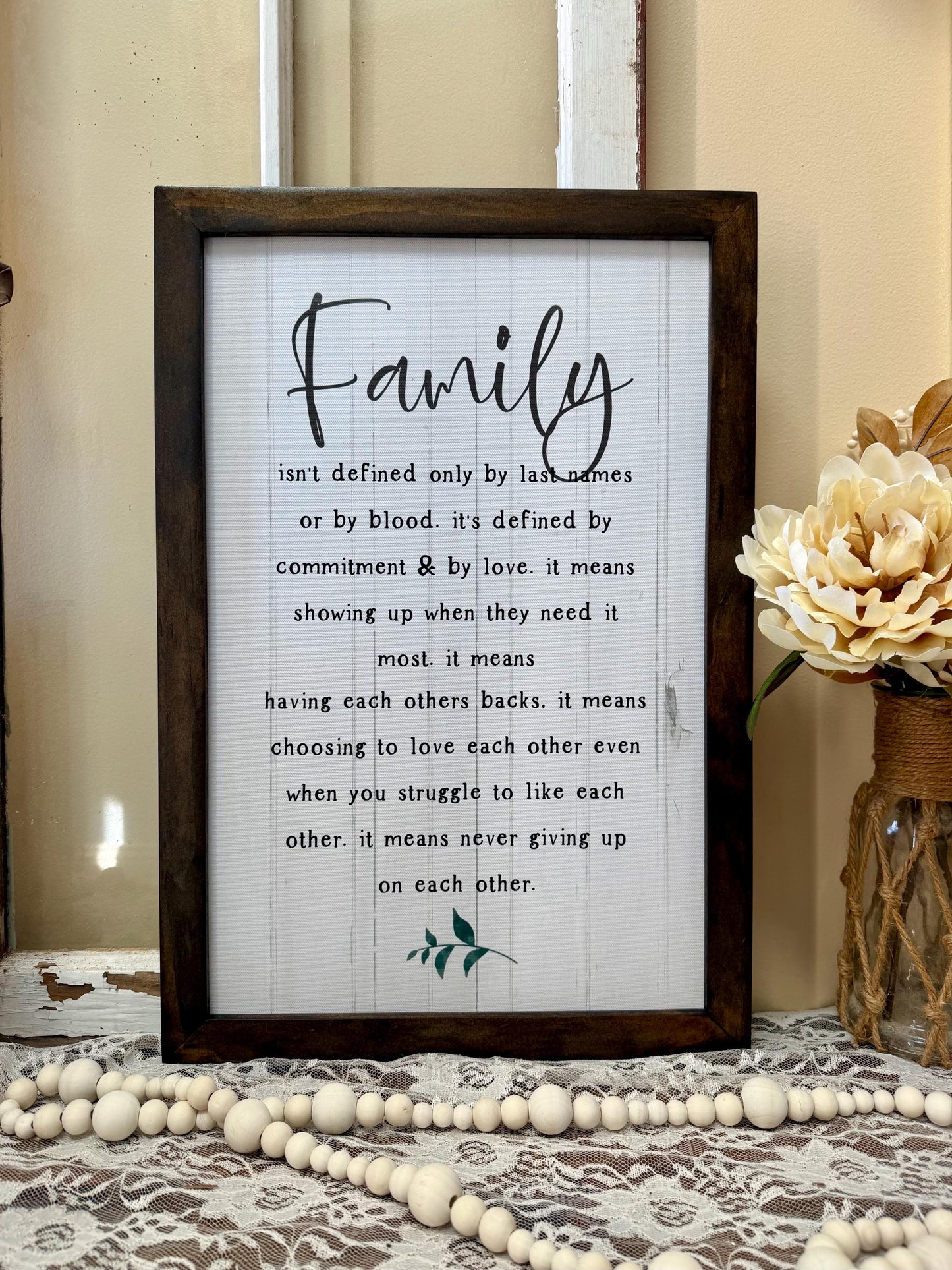 Family isn’t defined by last name or by blood rustic farmhouse sign housewarming gift for family farmhouse inspirational wall art
