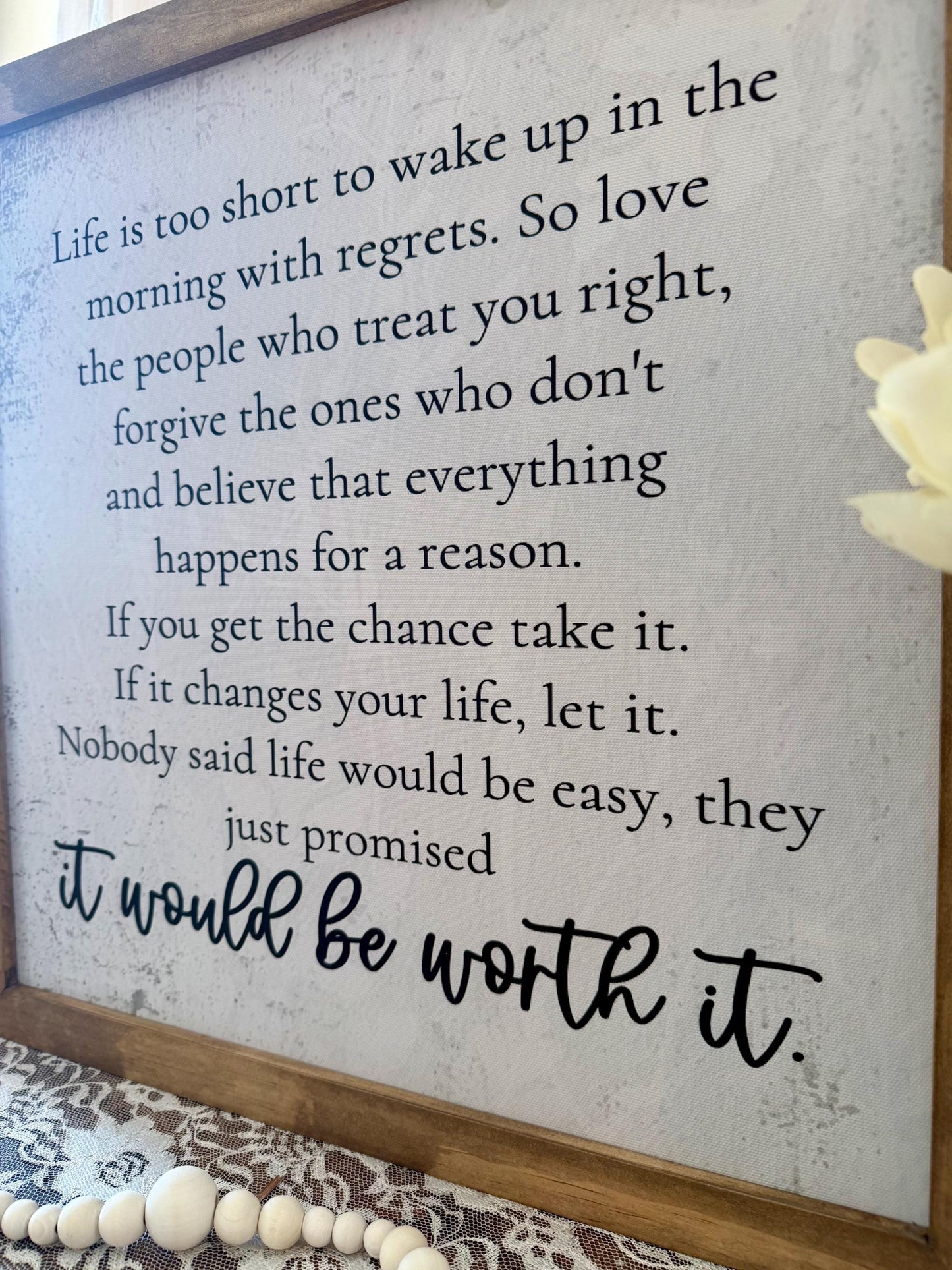 Dr. Suess quote it would be worth it inspirational wood framed canvas sign