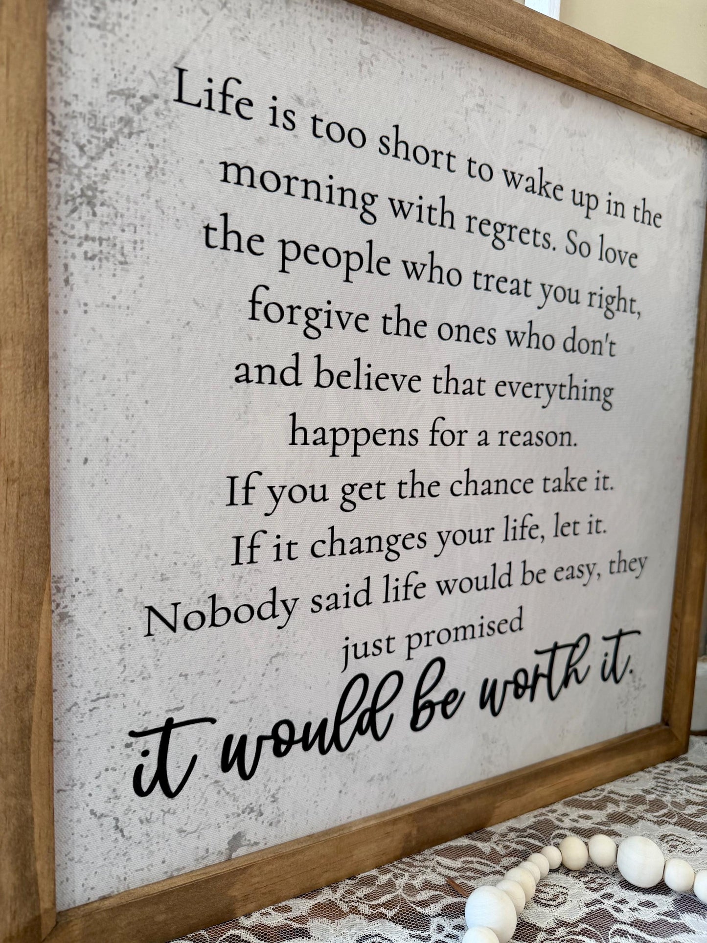 Dr. Suess quote it would be worth it inspirational wood framed canvas sign