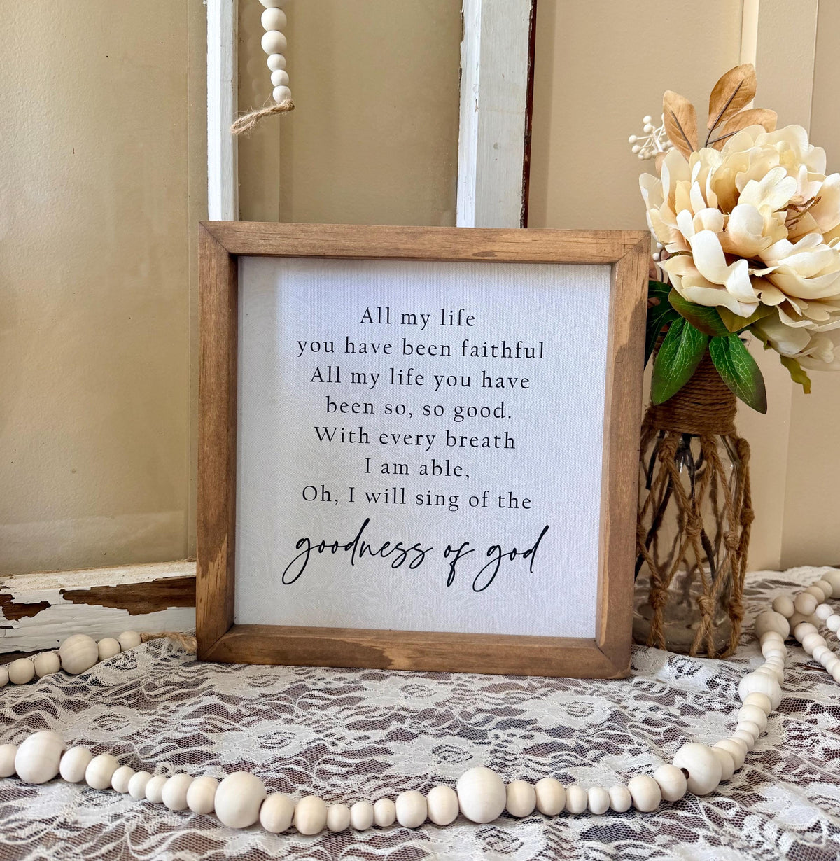 Goodness of God Wall Art, Faith-Inspirational Quote, Christian Home Decor, Scripture Sign, Religious Wall Decor, Motivational Verse