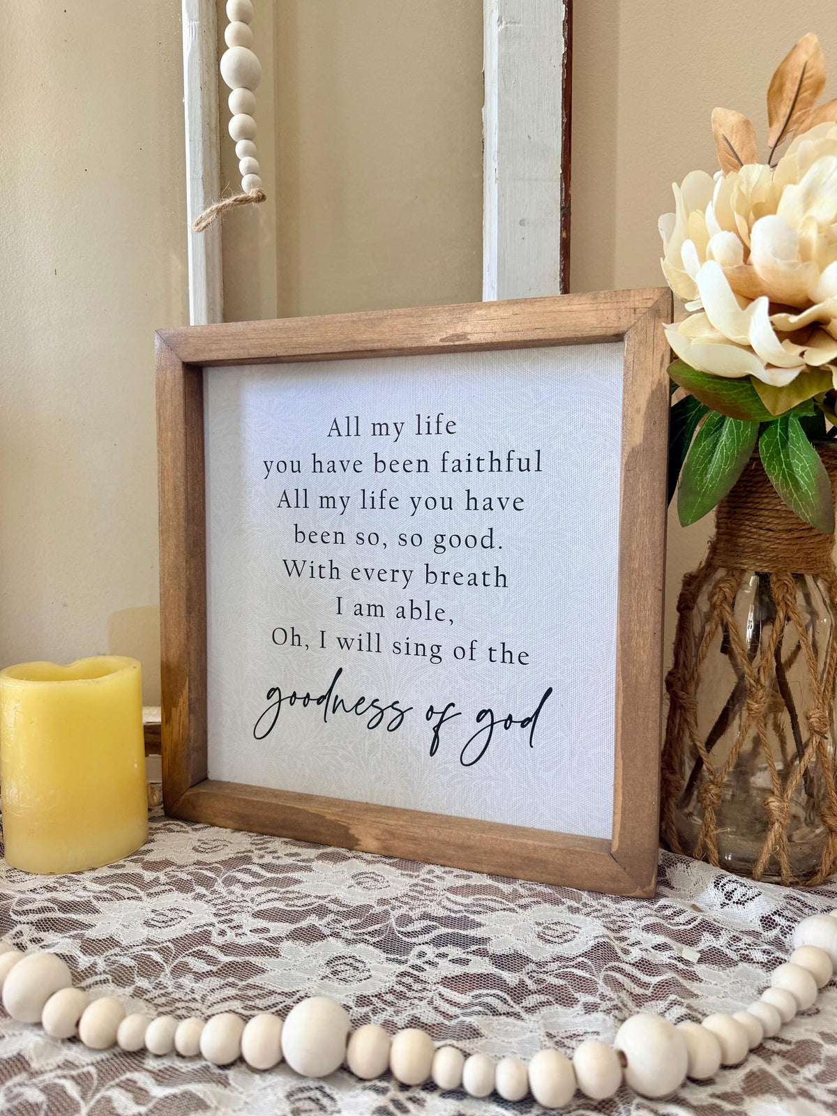 Goodness of God Wall Art, Faith-Inspirational Quote, Christian Home Decor, Scripture Sign, Religious Wall Decor, Motivational Verse
