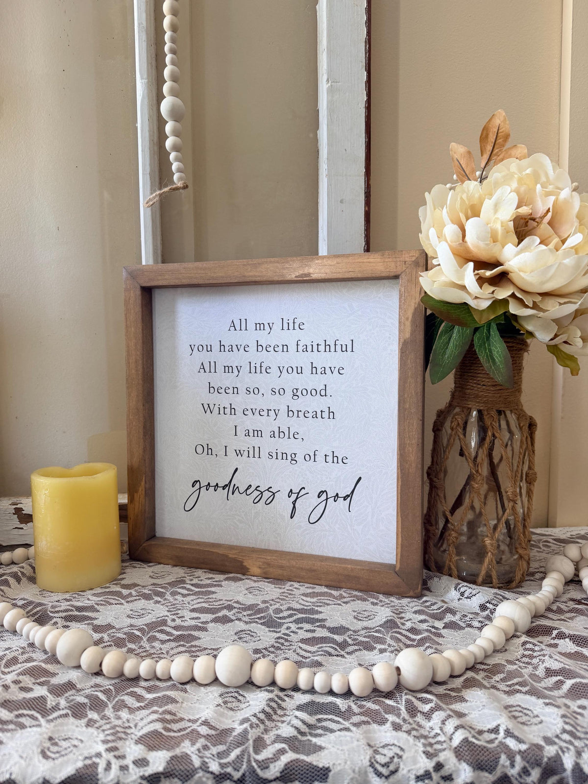 Goodness of God Wall Art, Faith-Inspirational Quote, Christian Home Decor, Scripture Sign, Religious Wall Decor, Motivational Verse