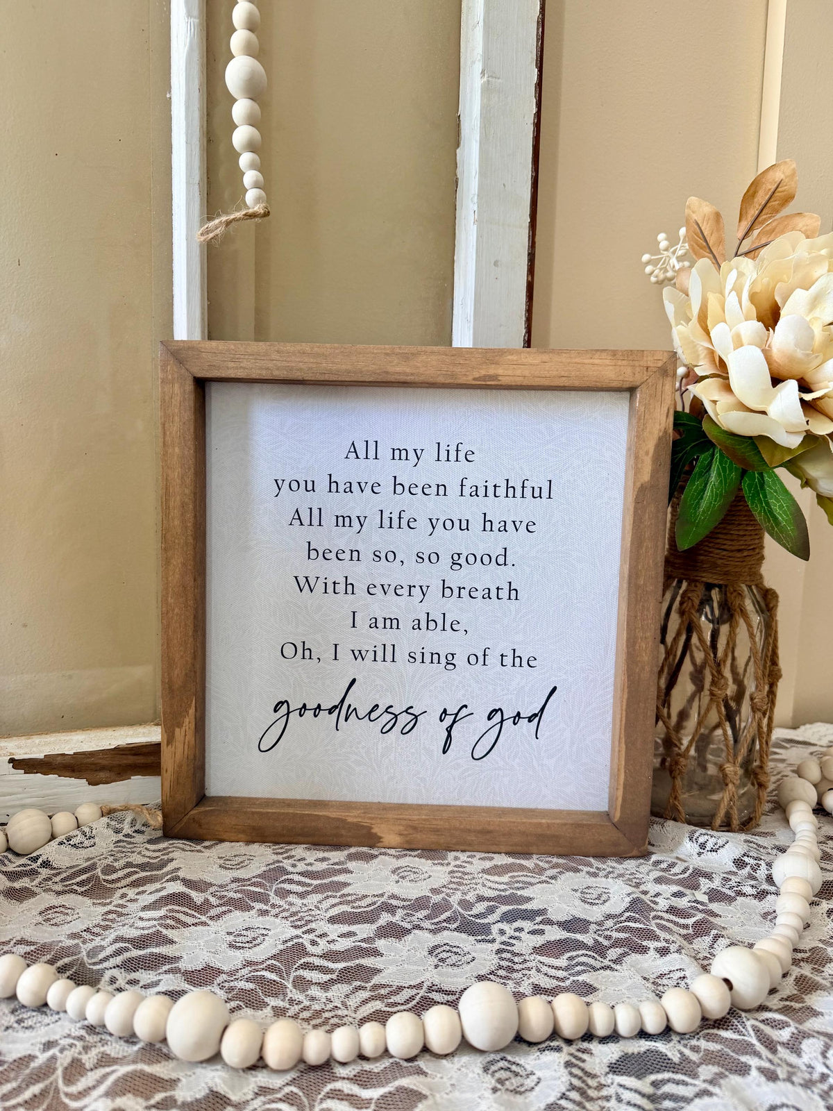 Goodness of God Wall Art, Faith-Inspirational Quote, Christian Home Decor, Scripture Sign, Religious Wall Decor, Motivational Verse