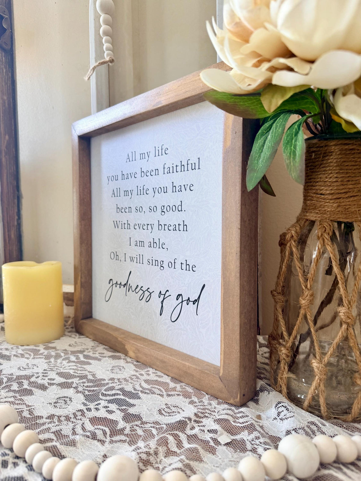 Goodness of God Wall Art, Faith-Inspirational Quote, Christian Home Decor, Scripture Sign, Religious Wall Decor, Motivational Verse