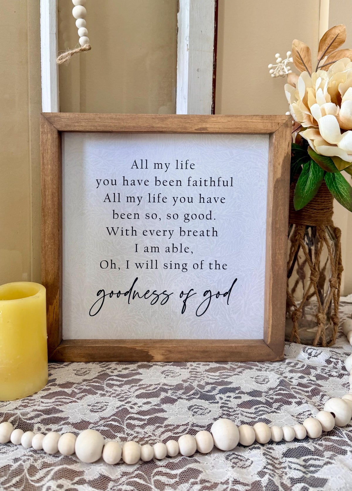 Goodness of God Wall Art, Faith-Inspirational Quote, Christian Home Decor, Scripture Sign, Religious Wall Decor, Motivational Verse