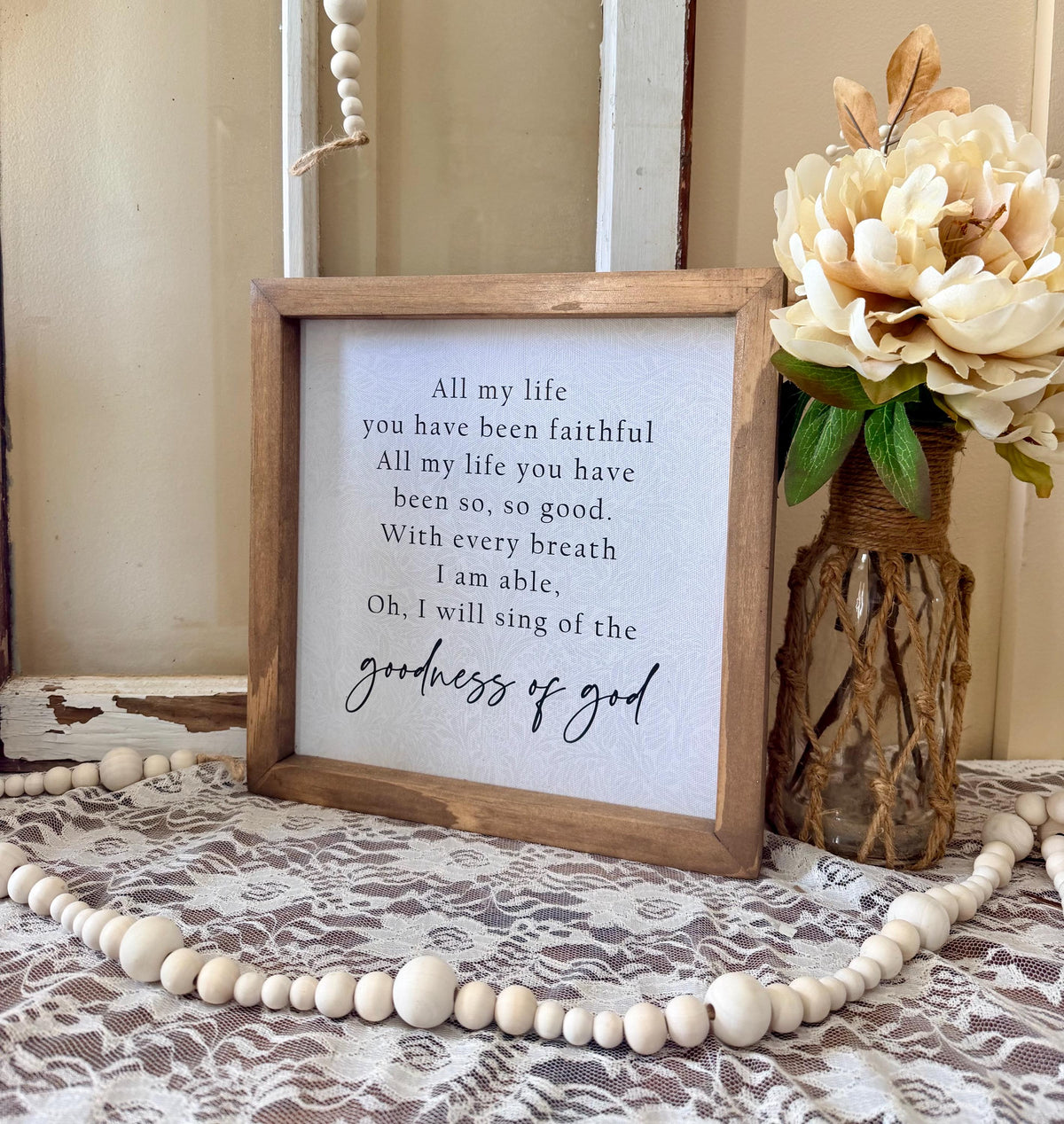 Goodness of God Wall Art, Faith-Inspirational Quote, Christian Home Decor, Scripture Sign, Religious Wall Decor, Motivational Verse