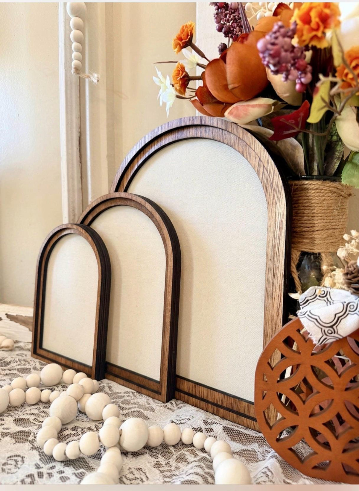 Fall Coffee Bar  Wood Framed Arch Sign, Autumn Farmhouse Decor, Thanksgiving Kitchen Wall Art, Rustic Harvest Home Accent