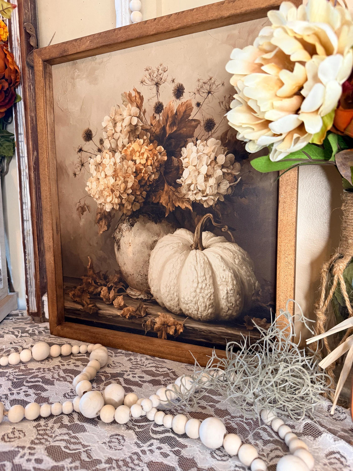 autumn wood framed canvas wall art