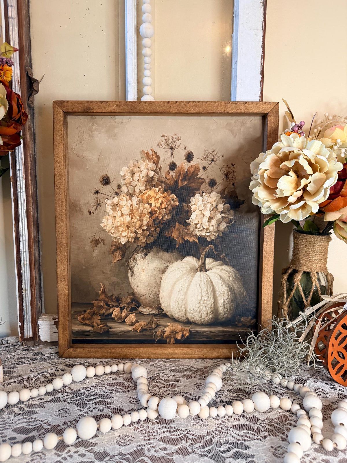 autumn wood framed canvas wall art