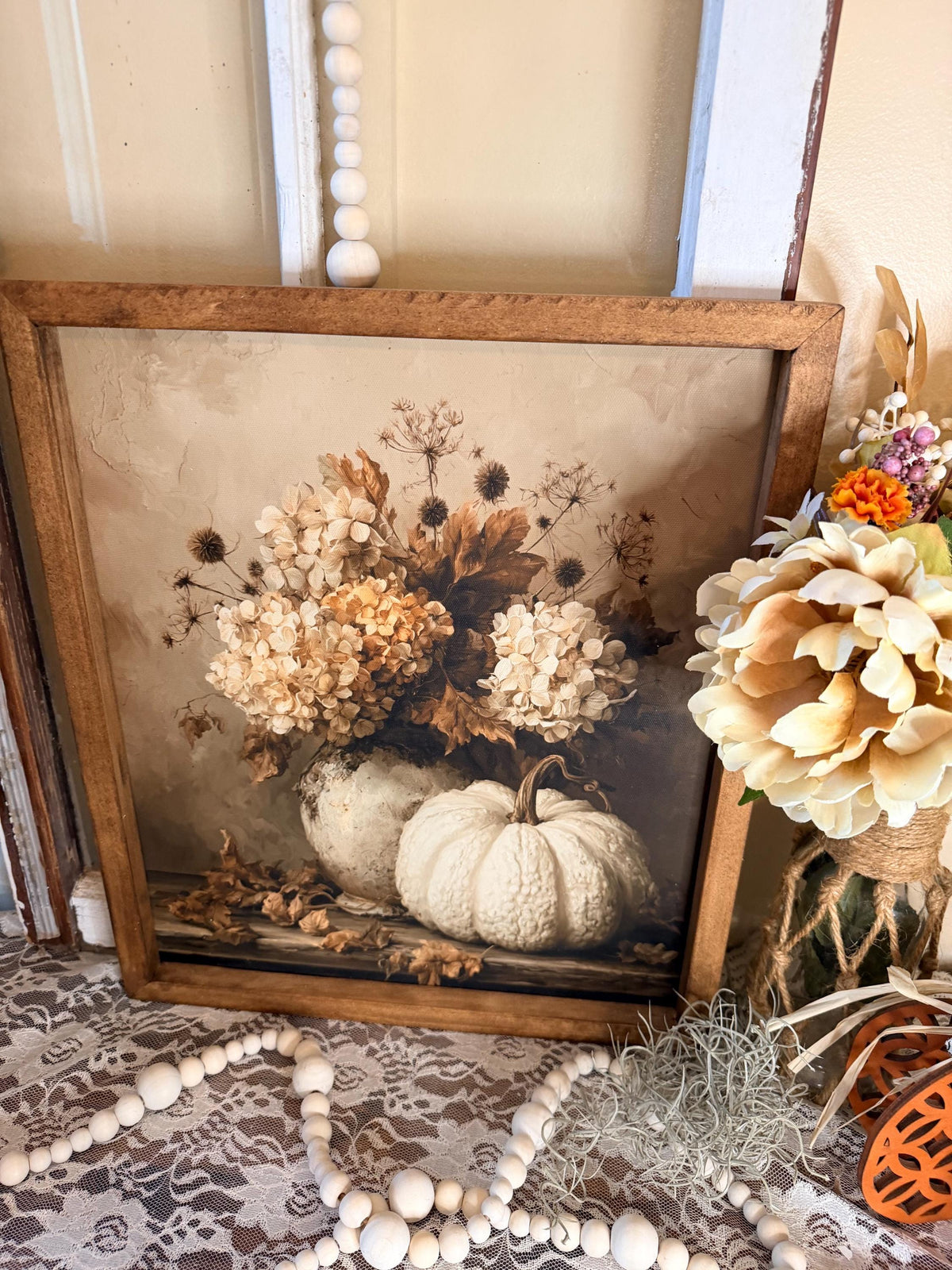autumn wood framed canvas wall art