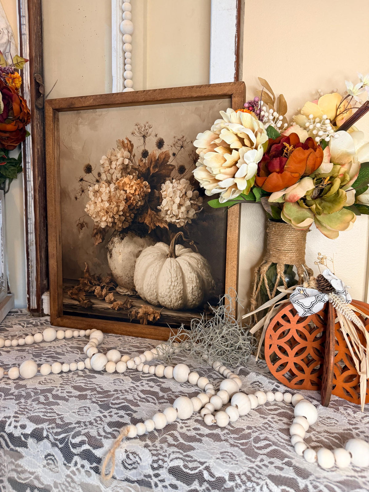 autumn wood framed canvas wall art