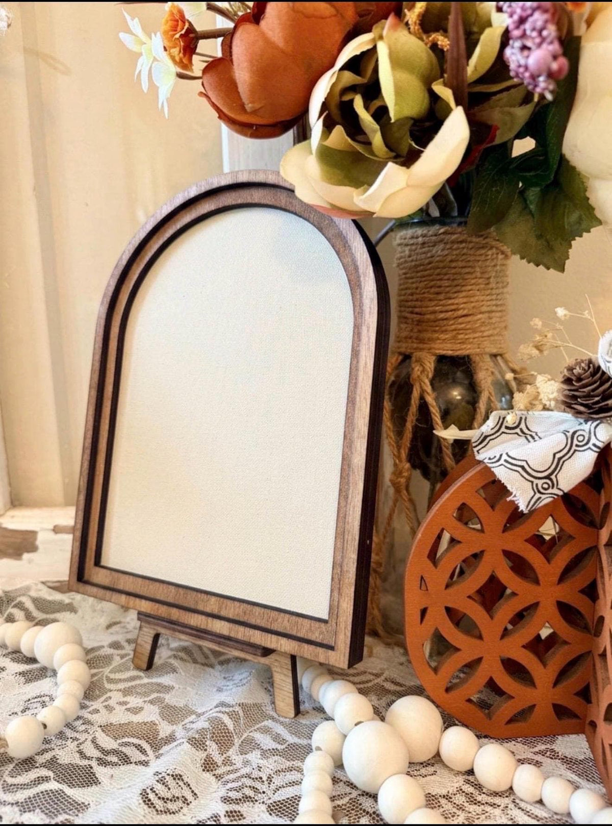 Mini Arched Halloween Bathroom Shelf Sign | Skeleton Boho Wood Canvas Decor | October Fall Autumn Seasonal Gift for Halloween Lovers
