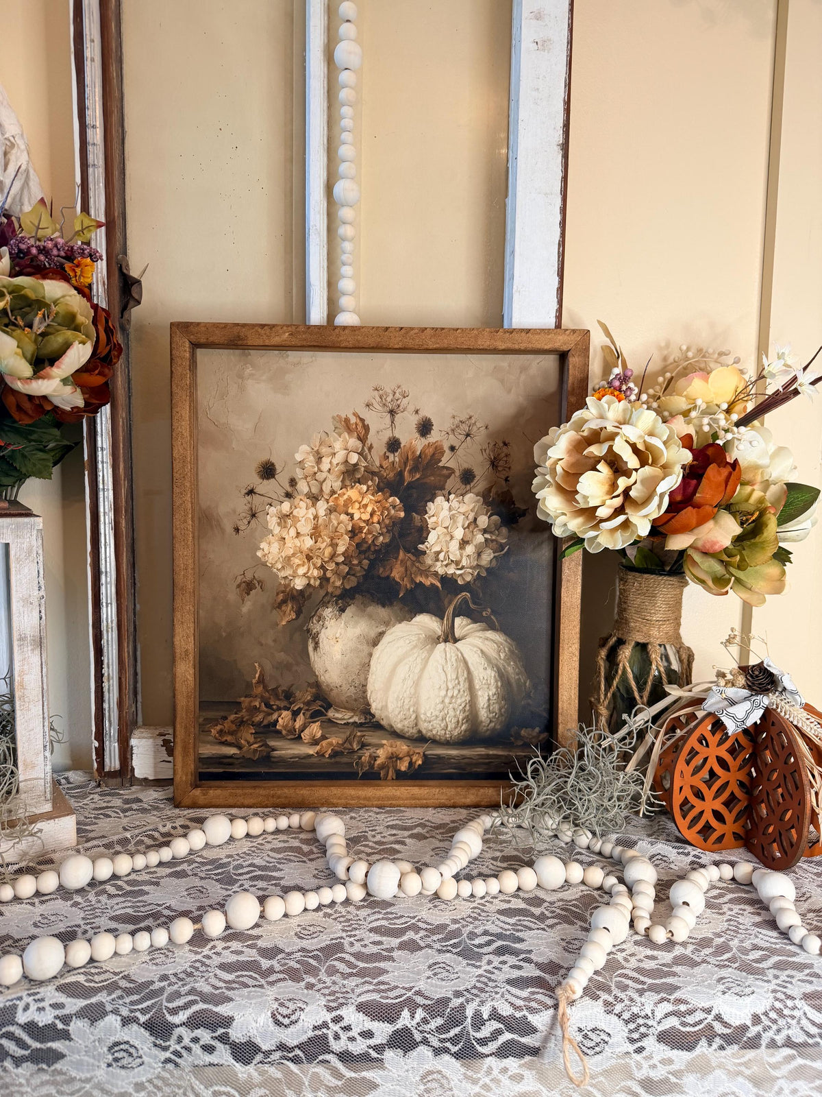 autumn wood framed canvas wall art