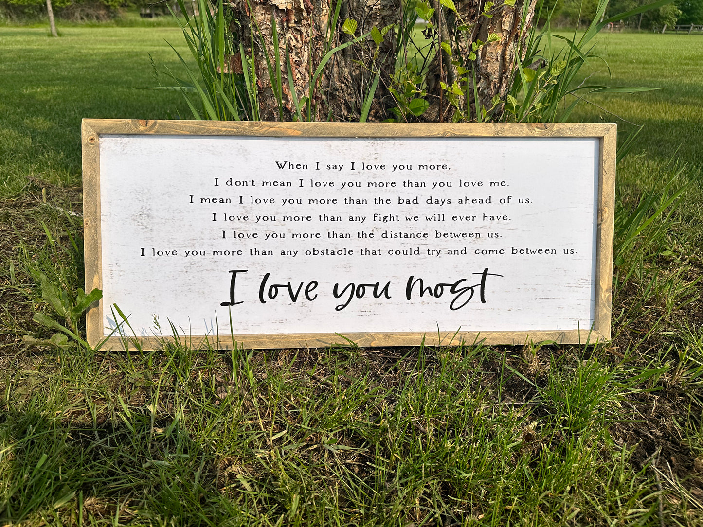 I love you most canvas printed sign