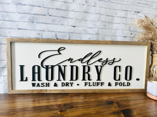 Endless laundry co farmhouse laundry room sign