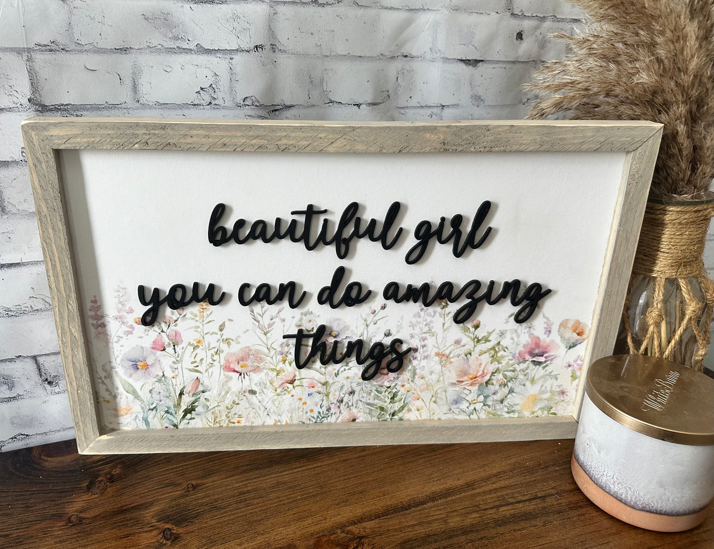 Beautiful girl you can do amazing things nursery sign