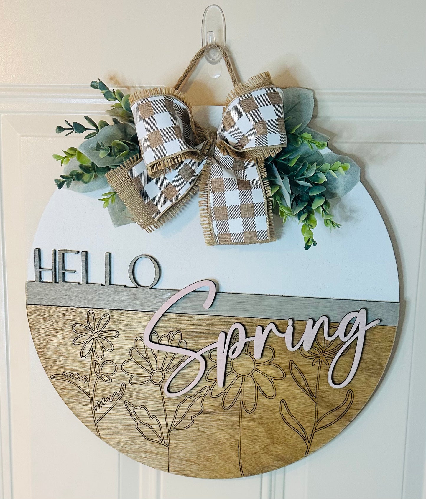 Hello spring door hanger