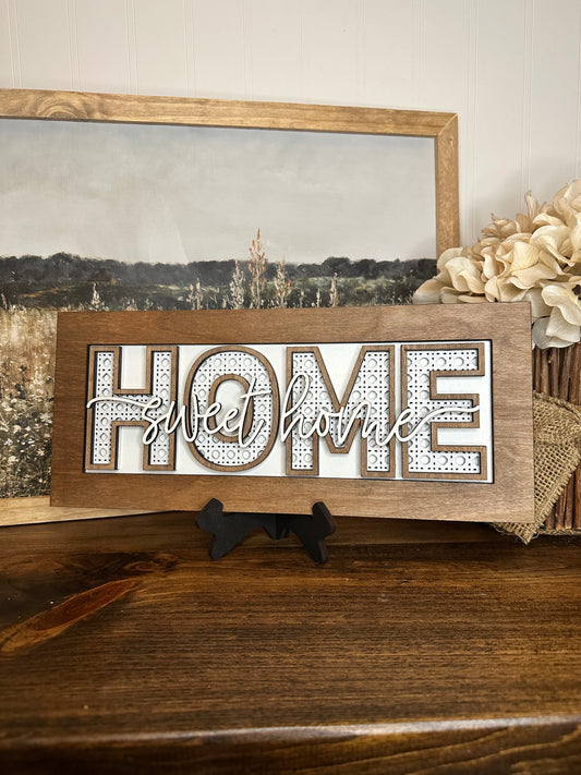 Home sweet home 3D tabletop sign